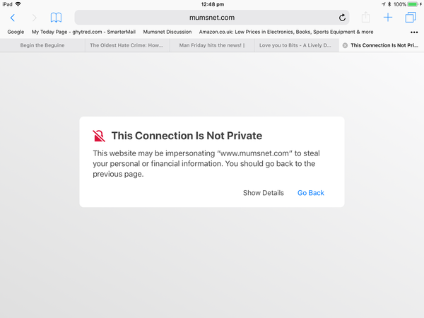 Connection is not private