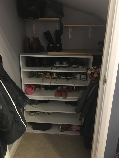 If you don’t have a porch and only a narrow entrance where do you store shoes?