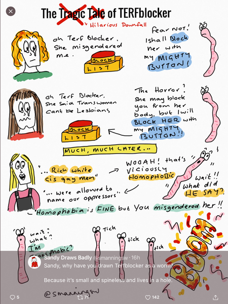 Something has happened with TERF blocker because of Madigan