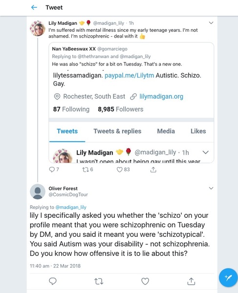 Another prominent T claiming to be a little bit autistic