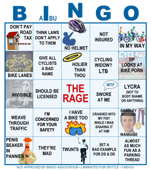 to ask you to play cyclist bingo