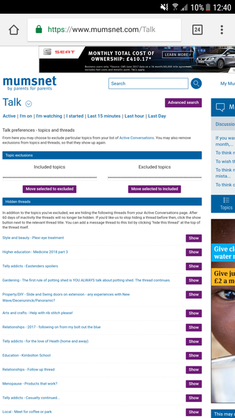 Why can't I hide entire topics?