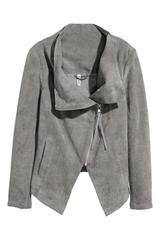 Grey suede biker jacket