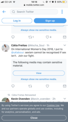 Twitter has deemed the EA2010 legal definition of woman to be 'sensitive'