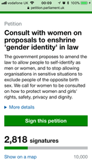 The self-ID petition is now live!