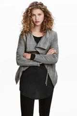 Grey suede biker jacket