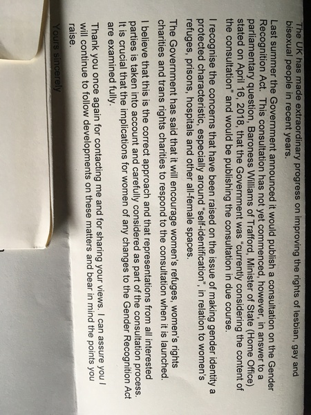 #SexMatters - MP letters