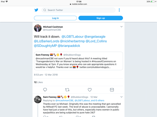 David Davies MP being investigated for allowing feminists to discuss proposed law changes at the House of Commons