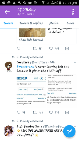 #peaktrans on twitter has gone feral.