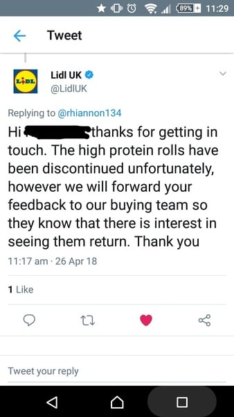 Lidl have discontinued their Protein Rolls....aaaargh