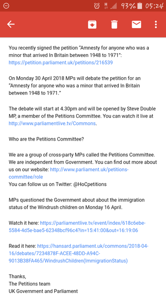 Windrush Petition
