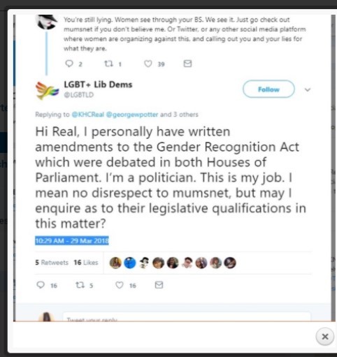 To let you know what the lib dems think of you?