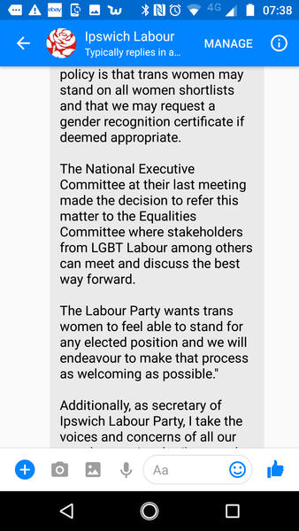 Rude messages from Labour representative re: GRC