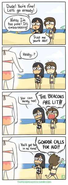 To say that my legs are whiter than yours