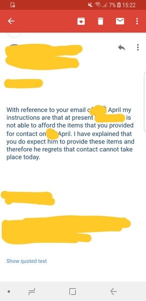 I think I've fucked up with contact arrangements