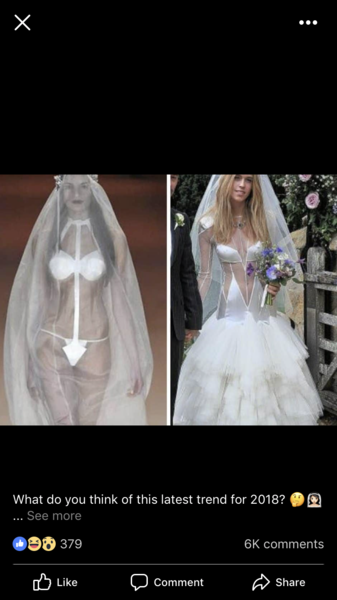 To think brides often get their dress wrong?