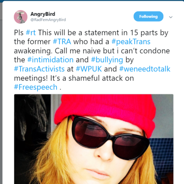 Condemnation of the "shameful campaign of bullying & intimidation" against WPUK meeting by founder of TransOxford