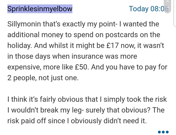 To wonder why people don't buy travel insurance?