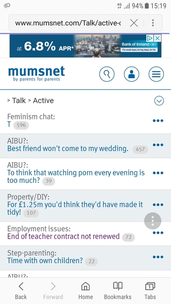 Blue navigation buttons have disappeared on the mobile site