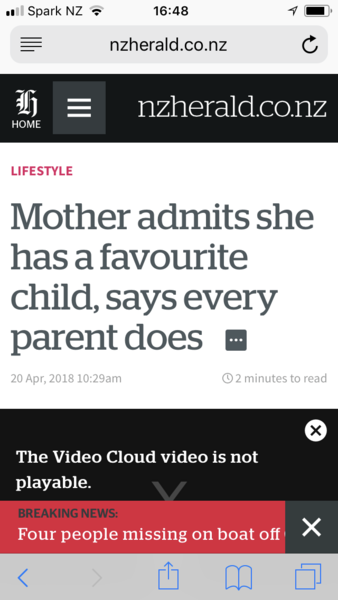 Parents having a favourite child