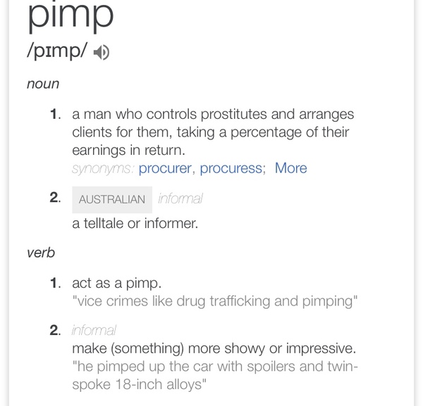 Would you raise this issue? Unwittingly appropriating/laughing about a term for selling women