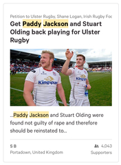 Ulster Rugby trial -continued