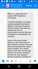 Rude messages from Labour representative re: GRC