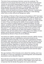 Women's Place meeting,  Oxford - 25th April