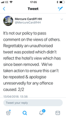 Venue cancelled booking
