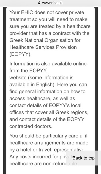 EI11 cover refused in Rhodes Greece