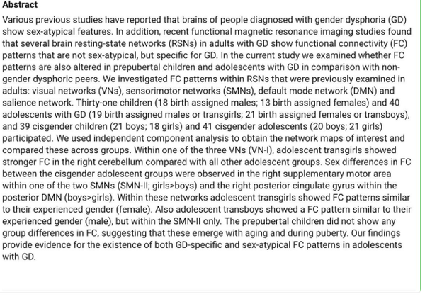 MRI scan can show if you are transgender. Apparently