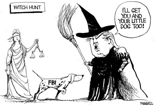 We’re all going on a WITCH HUNT! We’re not scared ...we persist. (Trump cont.)