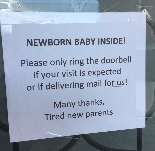 To not want people calling in unannounced and mollycoddling my baby