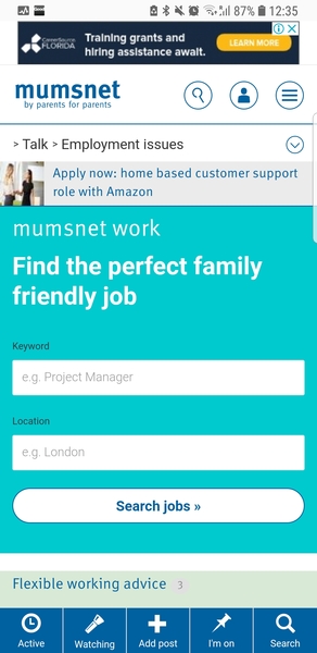 Annoying banner on mobile in employment
