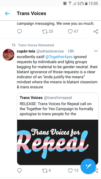 Trans Voices For Appeal Complain About Together For Yes Campaign