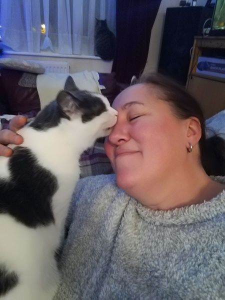 My cat 'grooms' me all night & it's driving me nuts