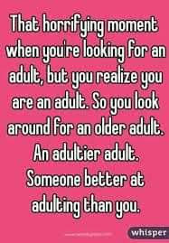 To think I can't be the only one that doesn't feel like a grown up?