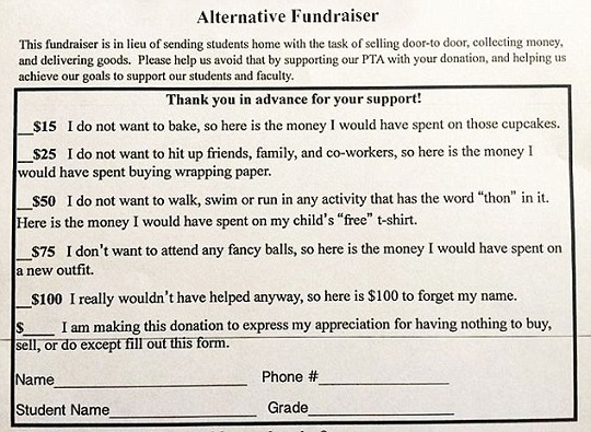 To ask why you don’t volunteer for school / PTA / Parent Council Events?