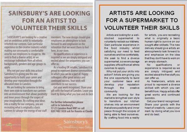 To think this is a fantastic response to an Ad asking Artists to do things for the "Exposure"?