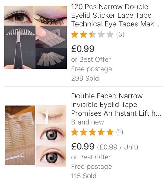 Tape for sagging eyelids