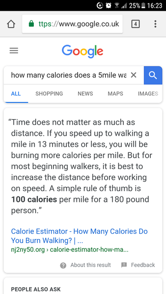 How many calories does a 5 mile walk burn?