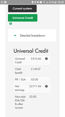to not understand tax credits vs. universal credit / to feel slightly hard done by