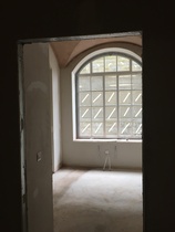 Curtains/shutters for large arched window - pics included