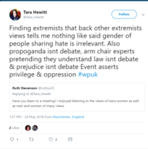 Strong words from feminists unhappy with trans exclusionary ideology..