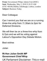 Westministenders: Amber Alert