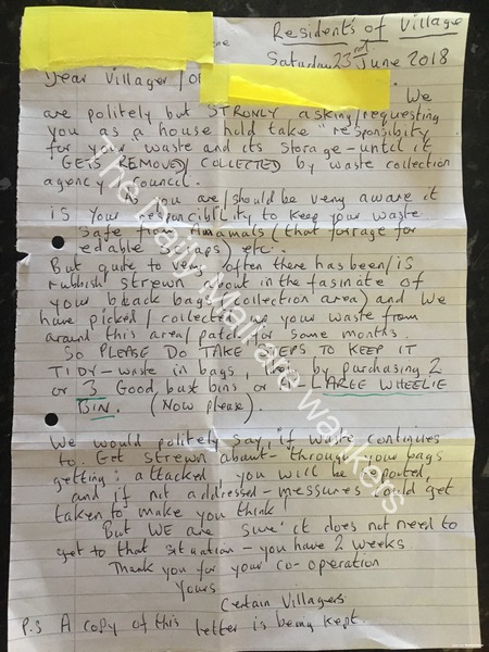 Oooo I received an anonymous letter this morning...from THE VILLAGERS 😬