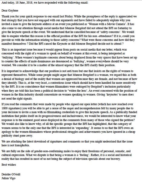 Letter to BFI
