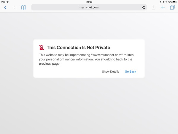 “This connection is not private”