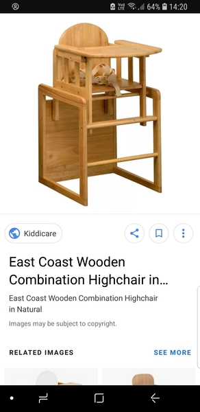 High chair converts to table and chair