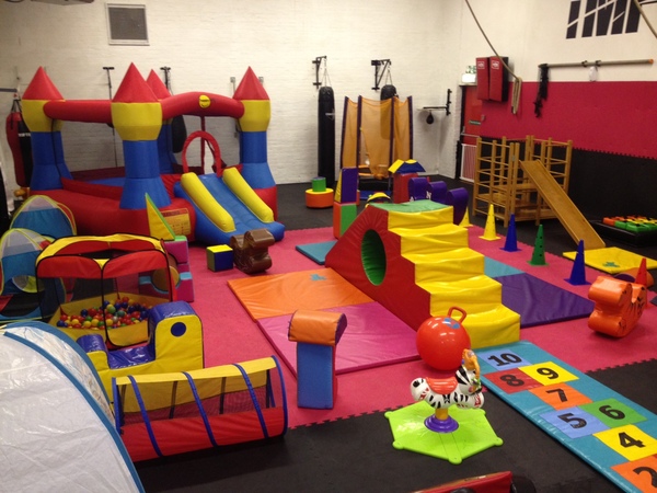 Aggressive woman in softplay
